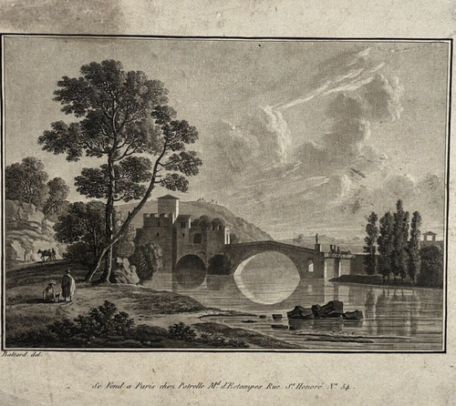 Paysage Italie GRAVURE Potrelle LOUIS PIERRE BALTARD XIX° - Picture 3 of 3