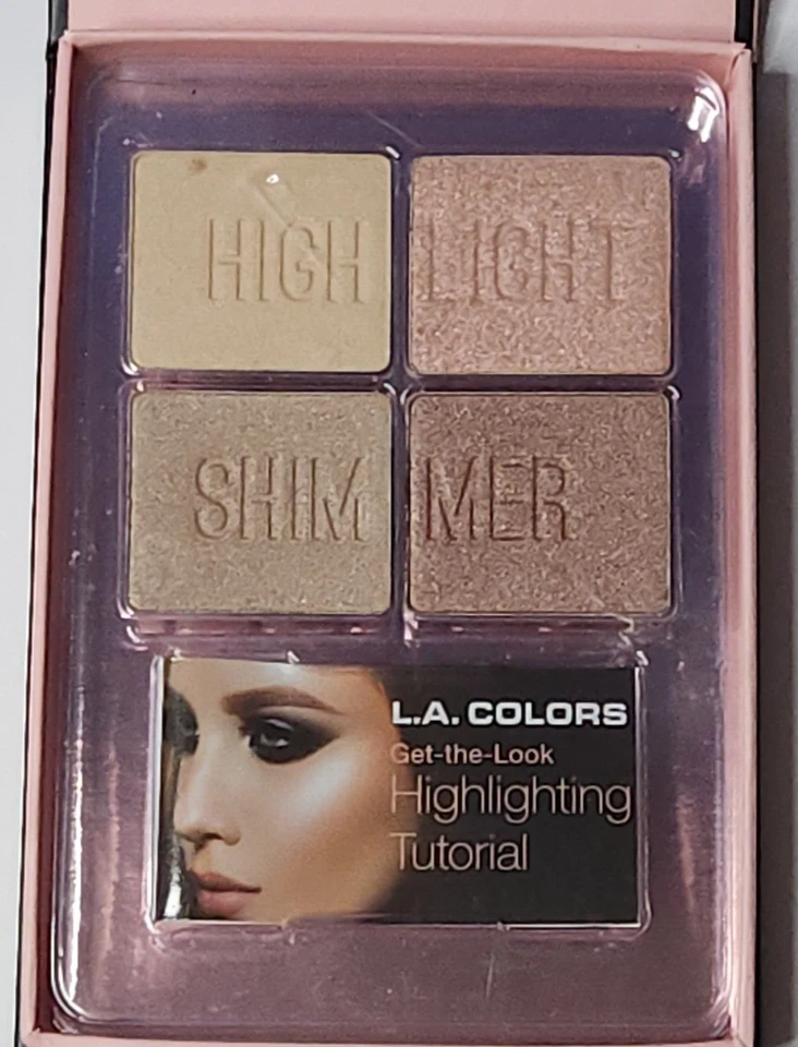 LA Colors Glowtastic Highlighter 5 pc Highlighter Booklet 4 Colors 1 Tutorial - Image 3 of 3