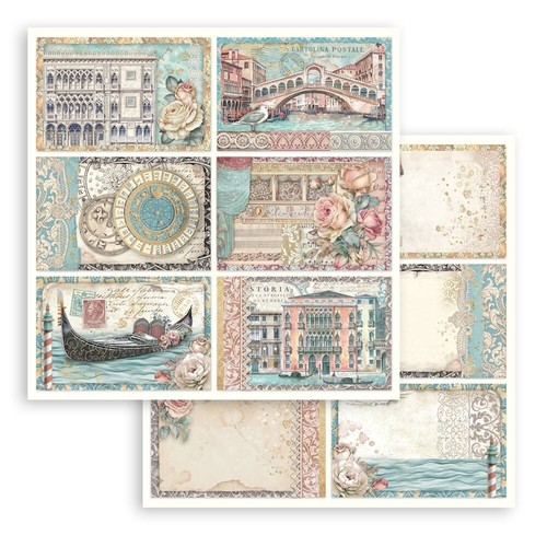 Stamperia VENICE CITY OF ART - 12" X 12" - Double Sided Paper - 10 SHEETS - Picture 9 of 14