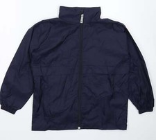 B&c Womens Blue Rain Coat Size 14 Zip