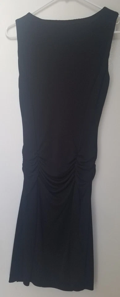 Vestido negro sin mangas acanalado talla 6 Nicole Miller para mujer Foto 2 de 3