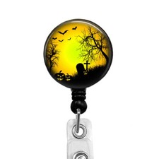 Halloween Night Spooky Badge Reel Retractable Badge ID Holder, 317F
