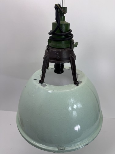 Alte Fabriklampe Emaille Lampe Mint Industrielampe Industrial Vintage Loft #8990 - Bild 3 von 12