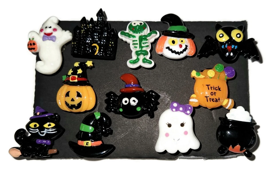 HALLOWEEN ICONS Push Pins - Handmade Decorative Office 12 pc Set - Image 2 of 3