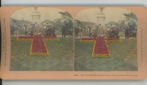 Christian Endeavor Cross Bear it High Bear it Long Kilburn Stereoview - Picture 2 of 3