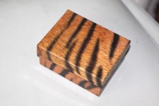 coffret boîte - vide-poche - habillage zébré panthère 13 x 9,5 x 6 cm - TBE