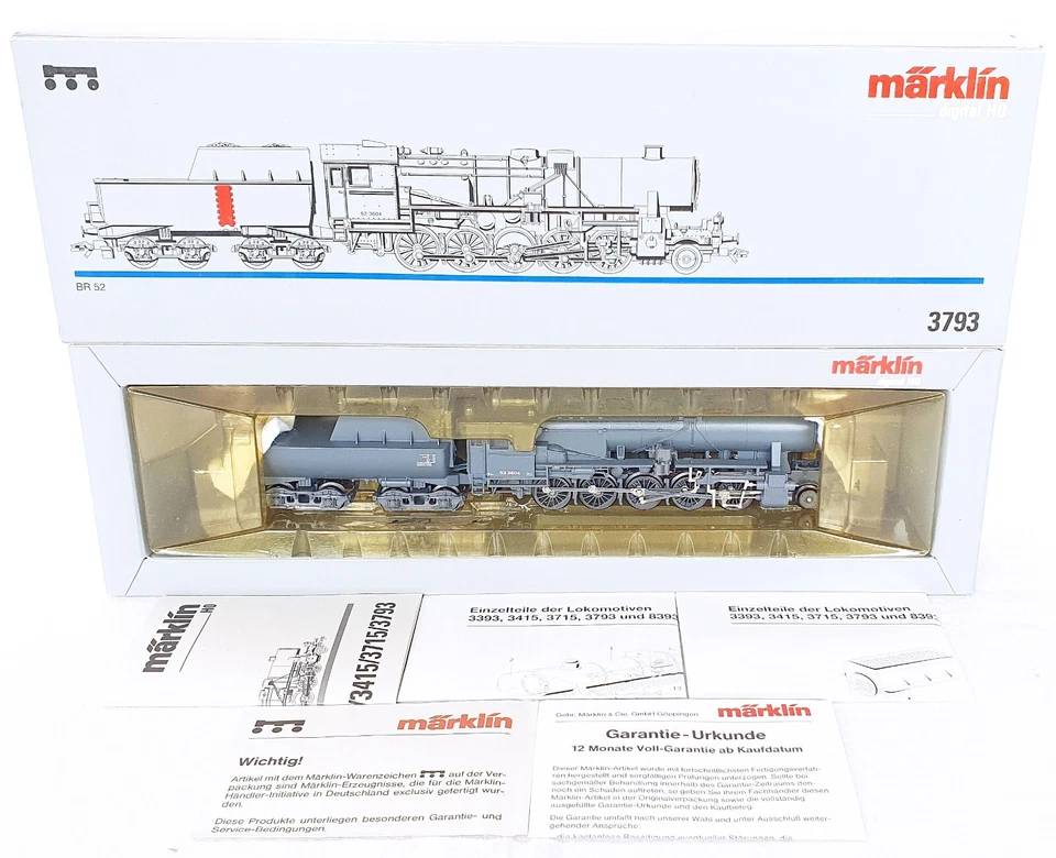 Marklin DIGITAL AC HO Deutsche Reichsbahn DR BR-52 WWII WAR STEAM LOCOMOTIVE MIB - Image 3 of 4