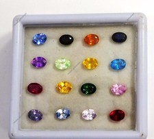 9 Pcs Natural Mix Color Sapphire 7x5 mm CERTIFIED Loose Gemstone Lot Oval Cut