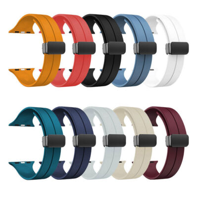 Magnetic Silicone Watch Band Strap for Apple Watch Series 11 10 9 8 7 6 5 4 3 2 