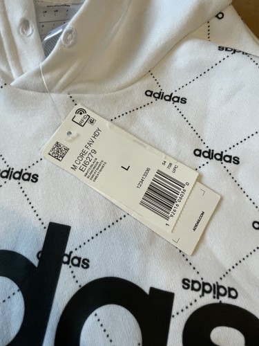 Adidas Sweatshirt Hoodie Mens Large White Long Sleeve Pullover All Over Print - Picture 5 of 16