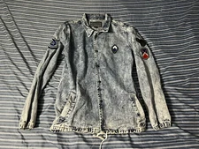 BROOKLYN CLOTH MFG CO Size M DENIM JACKET Military Patches