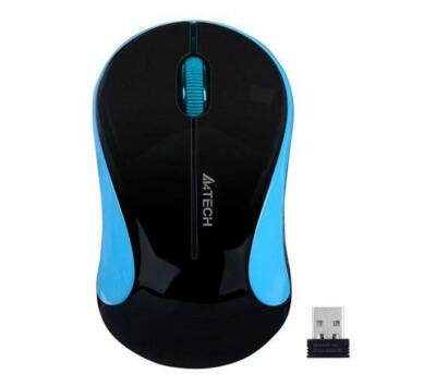 A4Tech Drahtlose Maus V-TRACK G3-270N-1 Schwarz-Blau 1000DPI (A4TMYS46040)