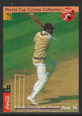 CRICKET INDIA 1996 COCA COLA WORLD CUP No 2 GREENIDGE | eBay