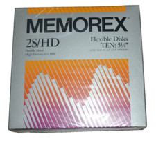 Memorex 2S/HD Double Sided High Density 5 1/4" Flexible Disks 10 Pk Sealed NIB