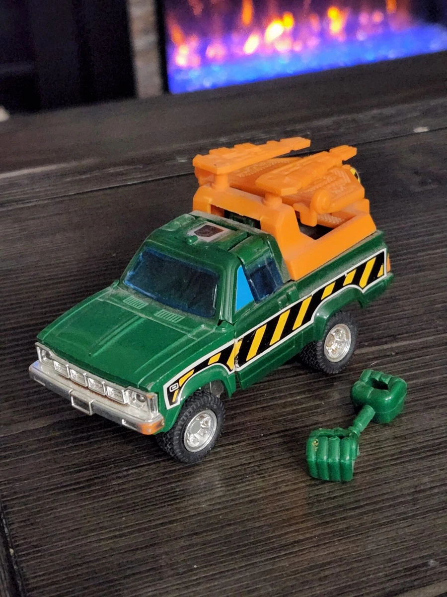 Vintage 1985 G1 Transformers Green Yellow Autobot Emergency Rescue Truck HOIST