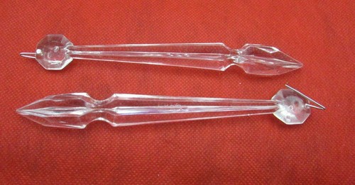 New in Pkg 25 Vtg 4" Acrylic Lucite Chandelier Prisms - Lamp Crystals Ornaments - Picture 4 of 5