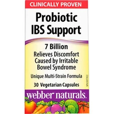 Webber Naturals Probiotic IBS Support 7 Billion Bowel Syndrome 30 pcs NEW