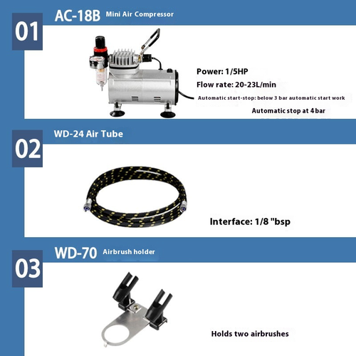 Air Compressor Paint Paint Gun Air Brush Set Sandblaster with Cleaning Brush - Picture 11 of 15