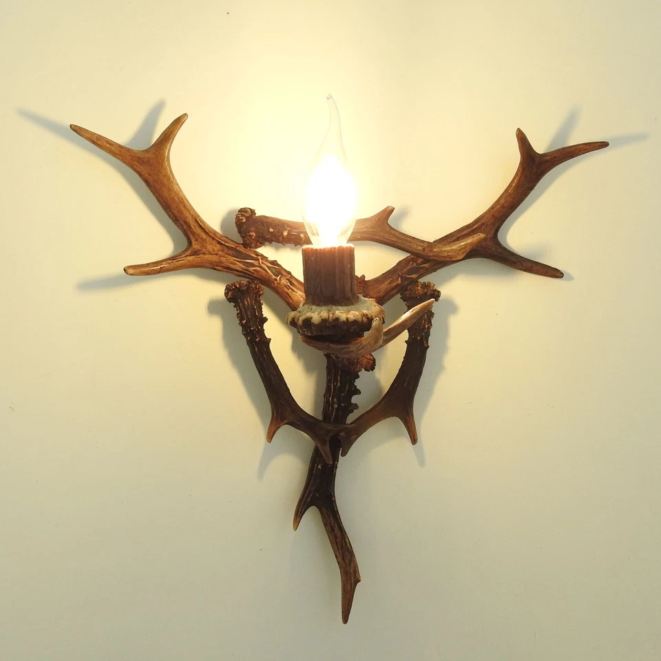 Aplique de pared pequeño con astas de corzo reales Foto 3 de 4