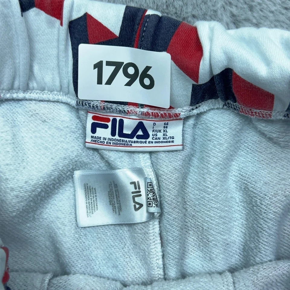 FILA Arden Shorts Mens Extra Large Sweat Fleece Joggers Heavy All Over Print - Image 2 of 4