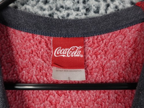 Coca Cola Enjoy Cotton Color Block Red Dark Gray Sweatshirt Trademark sz S RARE - Picture 9 of 11