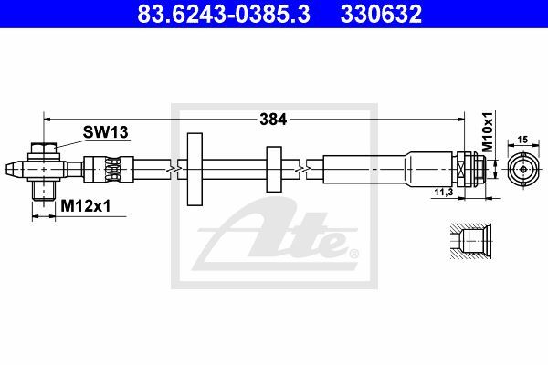 Flexible de frein Audi A2 1.2 TDI tuyau de freinage hydraulique pour étrier avant de voiture