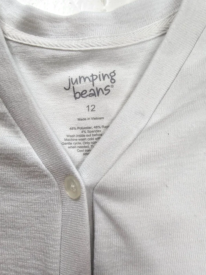 Jumping Beans Niñas Botón Cuello en V Suéter Chaqueta Talla 12 Foto 2 de 4
