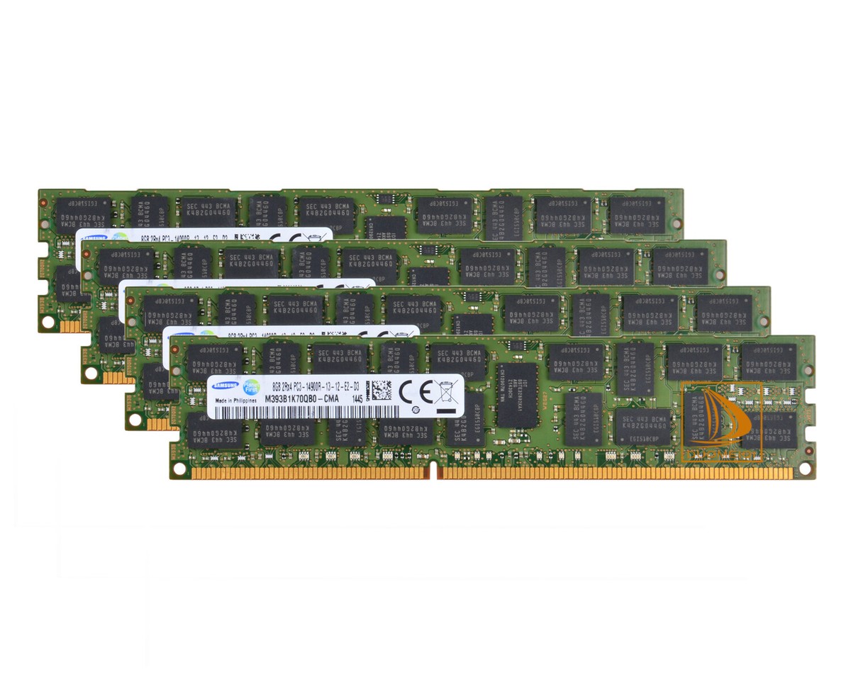 SAMSUNG - DDR3 1866MHz PC3 14900R DIMM 8GB×4 Samsung Kits 4X 8GB 2RX4 PC3-14900R DDR3-1866Mhz ECC REG