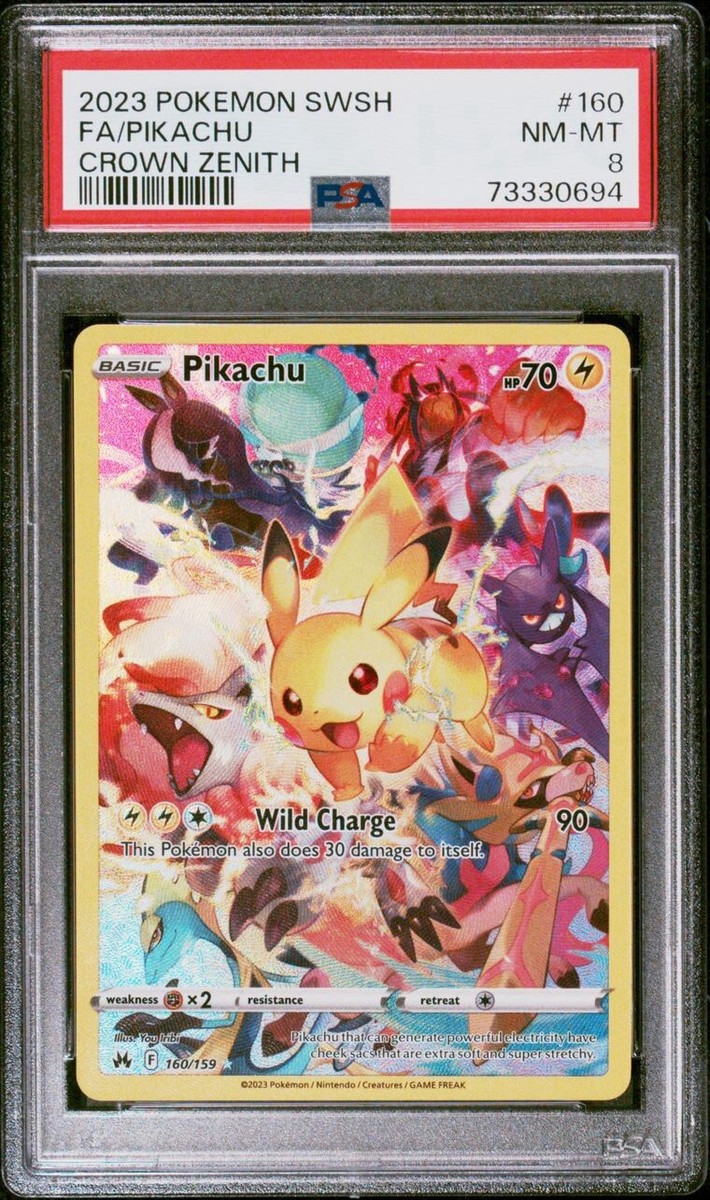 PSA 8 Pikachu 160/159 Secret Rare 2023 Pokémon Crown Zenith