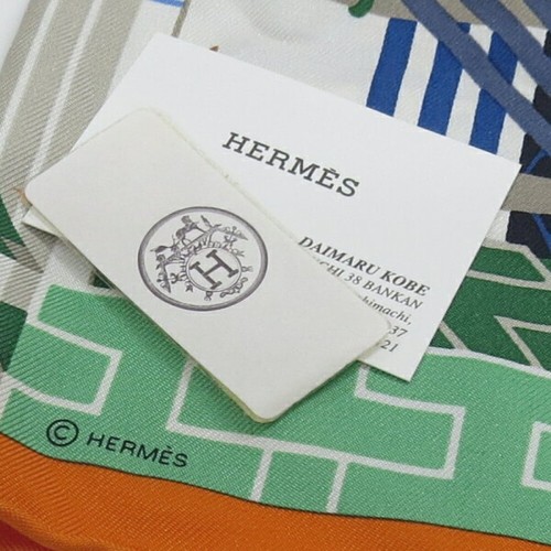 Hermes Vintage Rare scarf Carre 45 Horse Club Detail Silk from japan - Picture 23 of 24