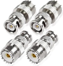 4 Pack BNC Male to UHF Female SO239 Adapter RF coaxial Coax Connector Low Loss