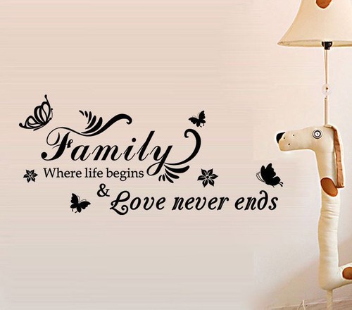 Wall Stickers Removable Family Love Never ends Living Room Decal Art Decor - Picture 2 of 9