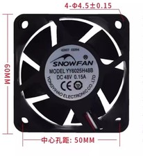 SNOWFAN YY6025H48B 6025 DC48V 0.15A 6CM 3-Wire Dual Ball Cooling Fan