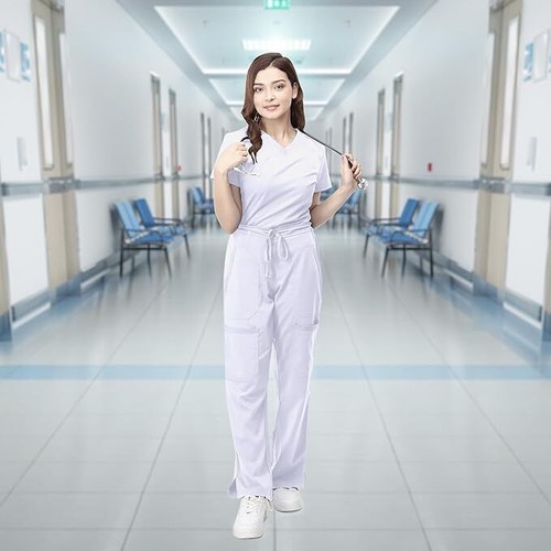 NY Threads Scrubs for Women V-Neck Nurse Scrub Top Women Workwear - Picture 44 of 68
