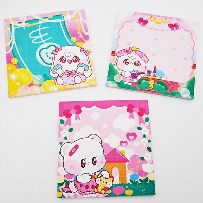 3 sets of 50 sheets each (150 sheets total) note memopad, character anime kawaii