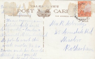 Postkarte Genealogie R Asbridge Avondale Rd Masbro Masbrough Rotherham Meine Ref ZK