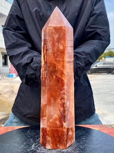 10.95LB Large Natural Red Glue Flower Crystal Obelisk Quartz Energy - 第 1/13 張圖片
