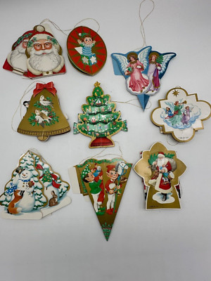 Vintage 1995 Creative Horizons 9 Die Cut Christmas Pop Up Ornaments