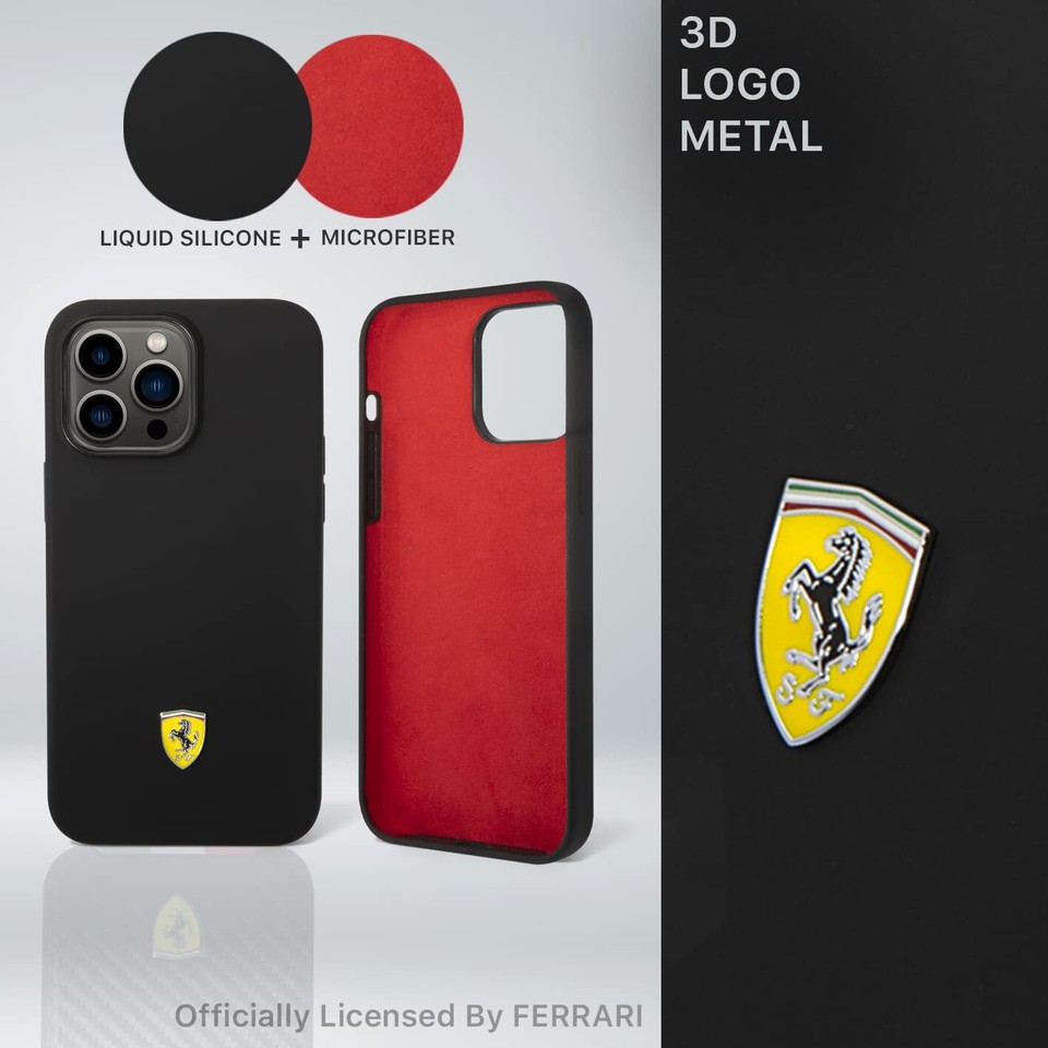 Custodia Per IPhone 15 Pro In Vera Pelle Ferrari - Design Elegante, Protezione Urto, Logo Metallico - Foto 3