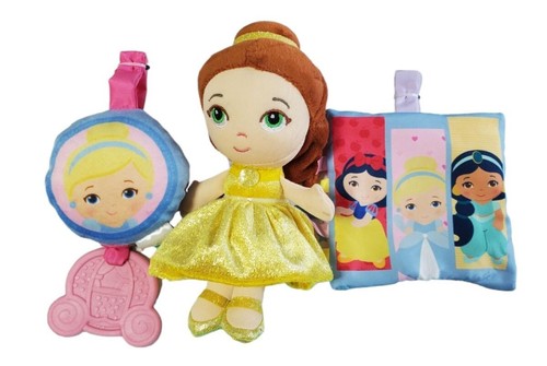 Disney Baby Princess 3-Piece Gift Set Plush Rattle Crinkle - NEW - Picture 2 of 2
