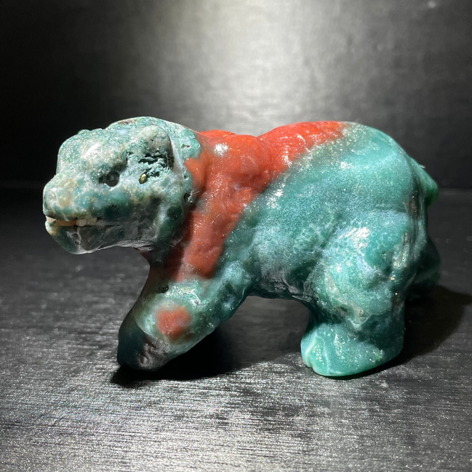 Natural ocean jasper hand carved polar bear quartz crystal decoration healing