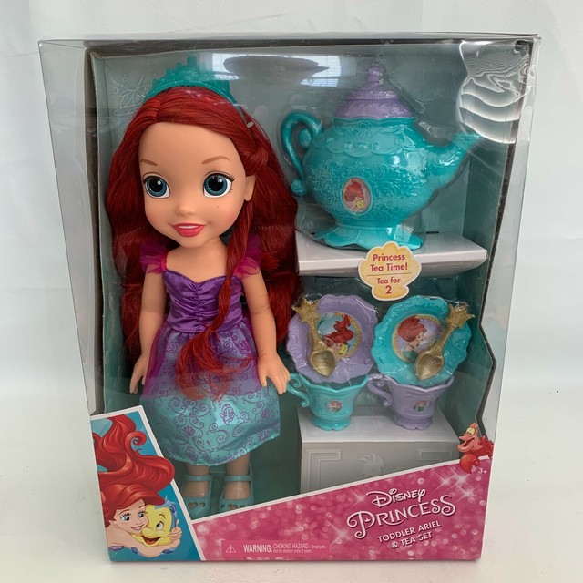 Disney Princess Toddler Ariel Doll & Tea Pot/Tea Set for Two Ages 3