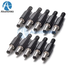 5/10/20PCS 2.1x5.5mm Black Plastic Cover Male DC Power Plug Jack Connector