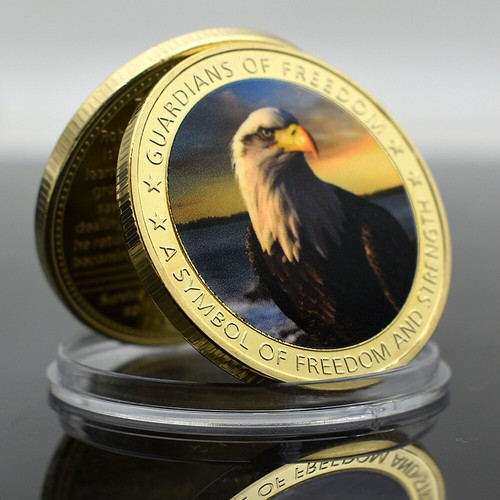 Animal Golden Challenge Coin US National Bird Bald Eagle Commemorative Medal - Picture 4 of 12