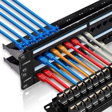48 Port Rj45 Patch Panel Cat6 Feed Through Coupler Network Patch Panel 19 Inch I