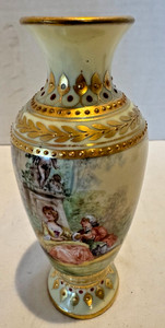 Antique Dresden Porcelain Cabinet Urn Helena Wolfsohn Crown D Mark Hand Painted