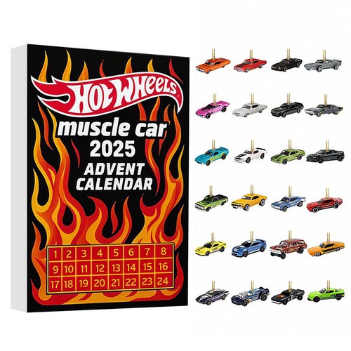 For Hot Wheels Muscle Car 24 Days Advent Calendar Acrylic 2D Ornament Christmas