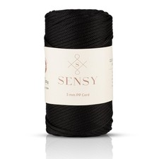 Sensy 3mm 131 Yards Polyester Macrame Cord 100 Polypropylene Rope Black