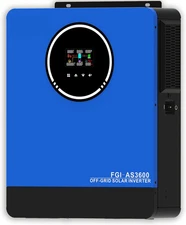 Anern 3600W Hybrid Solar Inverter 24VDC to 110VAC, Pure Sine Wave PV Power Conve