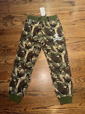 Aape By A Bathing Ape  Camouflage Camo Fleece Jogger Sweatpants Sz. L- Brand New